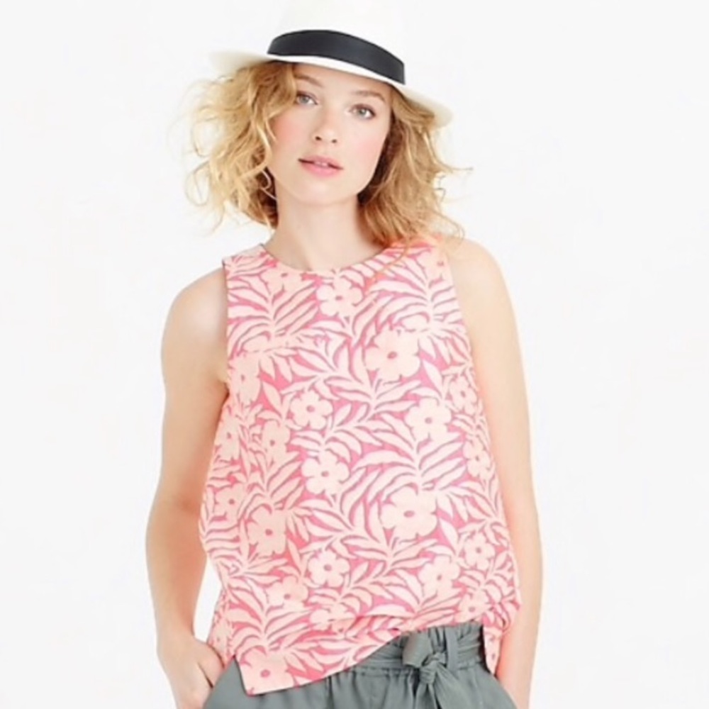 J. Crew Seamed Shell Top in Plumeria Jacquard.